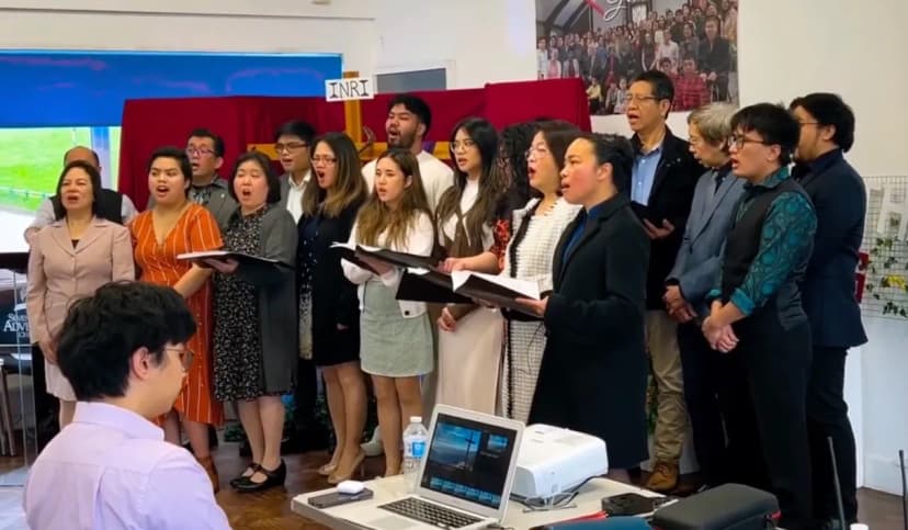 Church choir singing together